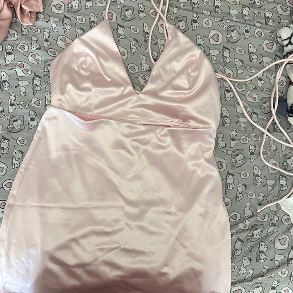 Lucy in the Sky Princess Satin Luxe Set in Light Pink